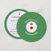 Invitation Ange japonais Drapeau Noël Personnaliser rond (Devant / Derrière)