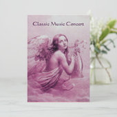 Invitation ANGE JOUANT DE LA LYRE SUR LES NUAGES, champagne (Debout devant)