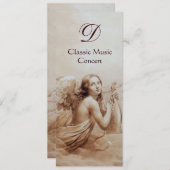 Invitation ANGE JOUANT DE LA LYRE SUR LES NUAGES, Monogramme (Devant / Derrière)