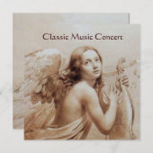 Invitation ANGE JOUANT DE LA LYRE SUR LES NUAGES, Monogramme  (Devant / Derrière)