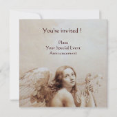 Invitation ANGE JOUANT DE LA LYRE SUR LES NUAGES, Monogramme  (Dos)