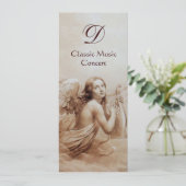 Invitation ANGE JOUANT LYRA SUR LES NUAGES, Monogramme (Debout devant)