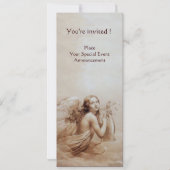 Invitation ANGE JOUE DE LA LYRE SUR LES NUAGES, Monogramme Or (Dos)