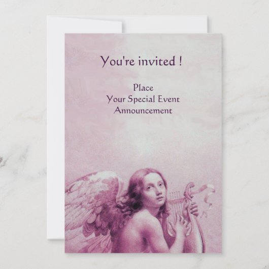 INVITATION ANGE JOUE LA LYRE SUR LES NUAGES (Dos)