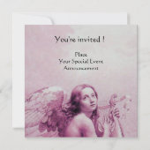 Invitation ANGE JOUE LA LYRE SUR LES NUAGES, Monogramme (Dos)
