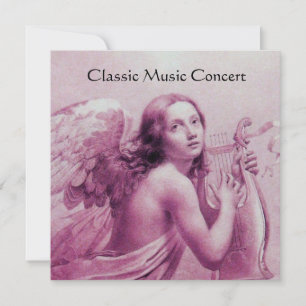 Invitation ANGE JOUE LA LYRE SUR LES NUAGES, Monogramme
