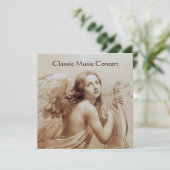 Invitation ANGE JOUE LA LYRE SUR LES NUAGES, Monogramme (Debout devant)