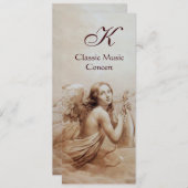 Invitation ANGE JOUE LA LYRE SUR LES NUAGES, Monogramme (Devant / Derrière)