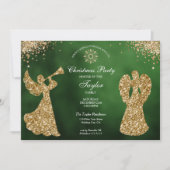 Invitation Ange Noël Arbre Famille Dîner (Devant)