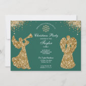 Invitation Ange Noël Arbre Famille Dîner (Devant)