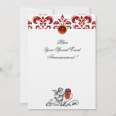 Invitation ANGE PAINTING UNE FLEUR ROUGE DAMASSÉ MONOGRAMME l (Dos)