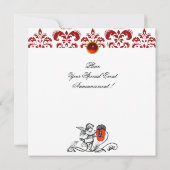 INVITATION ANGE PEINTURE D'UNE FLEURS ROUGE DOMMASQUE MONOGRA (Dos)