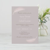 Invitation Ange plume rose rousse taupe élégant mariage (Debout devant)