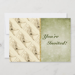 Invitation Ange Vintage avec monotone de trompette