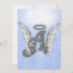 Invitation Angel Alphabet A Initial
