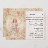 Invitation Angel aux fleurs (Devant / Derrière)