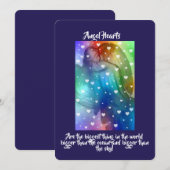 Invitation Angel Bleu Avec Coeurs (Devant / Derrière)