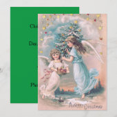Invitation Angel Cherub Arbre de Noël Pommes Étoiles (Devant / Derrière)