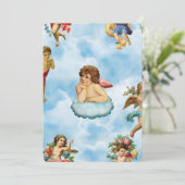 Invitation angel cherub nuages antique (Debout devant)