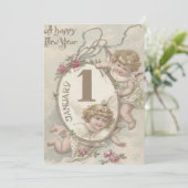 Invitation Angel Cherub Rose (Debout devant)