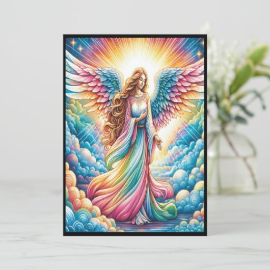 Invitation Angel coloré (Debout devant)