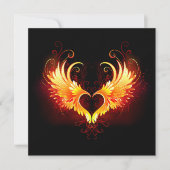 Invitation Angel Fire Heart with Wings (Devant)