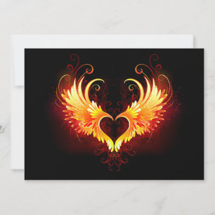 Invitation Angel Fire Heart with Wings