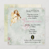 Invitation Angel Jouer un violon Baptismal (Devant / Derrière)