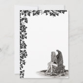 Invitation Angel, perdu dans la pensée, noir et blanc Design (Devant)