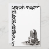 Invitation Angel, perdu dans la pensée, noir et blanc Design (Dos)