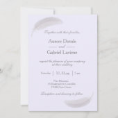 Invitation Angel Plumes Lavande Lavande Gris Mariage (Devant)