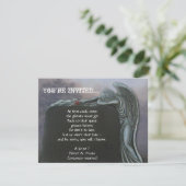 Invitation Angel Tombstone au cimetière Parti d'Halloween (Debout devant)