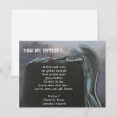 Invitation Angel Tombstone au cimetière Parti d'Halloween (Devant / Derrière)