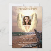 Invitation Angel Wings Bateau Coucher de soleil Photo Célébra (Devant)