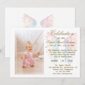Invitation Angel Wings Célébration de la vie Mémoire photo (Devant / Derrière)