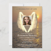 Invitation Angel Wings Coucher Du Soleil Photo Célébration De (Devant)