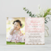 Invitation Angel Wings Latina Baptême & 1ère fête d'anniversa (Debout devant)