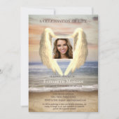 Invitation Angel Wings Ocean Beach Photo Fête De La Vie (Devant)