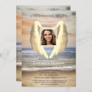 Invitation Angel Wings Ocean Beach Photo Fête De La Vie