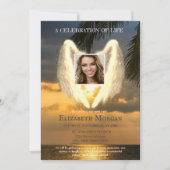 Invitation Angel Wings Ocean Sunset Photo Célébration De La V (Devant)