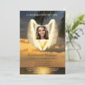Invitation Angel Wings Ocean Sunset Photo Célébration De La V (Debout devant)