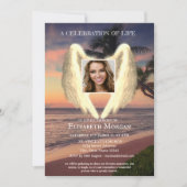 Invitation Angel Wings Palm coucher de soleil Photo Célébrati (Devant)