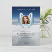 Invitation Angel Wings Sky Photo Celebration Of Life (Debout devant)