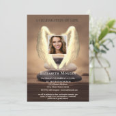 Invitation Angel Wings Zen Stones Photo Celebration Of Life (Debout devant)
