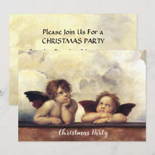 Invitation ANGELS Ailes de chérubins Raffaello Sanzio Noël