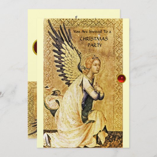 Invitation ANGÉNIE ANGÉL MONOGRAM, Champagne Ruby Rouge (Devant / Derrière)