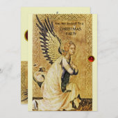 Invitation ANGÉNIE ANGÉLE MONOGRAMME, Rubis rouge glace blanc (Devant / Derrière)