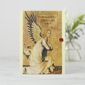 Invitation ANGÉNIE ANGÉLE MONOGRAMME, Rubis rouge glace blanc (Debout devant)