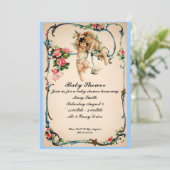 Invitation Anges avec l'invitation de baby shower de colombe (Debout devant)