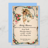 Invitation Anges avec l'invitation de baby shower de colombe (Devant / Derrière)